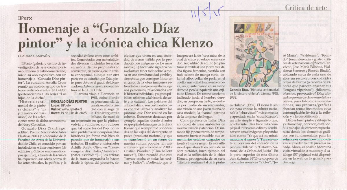 Prensa Gonzalo Díaz pintor
