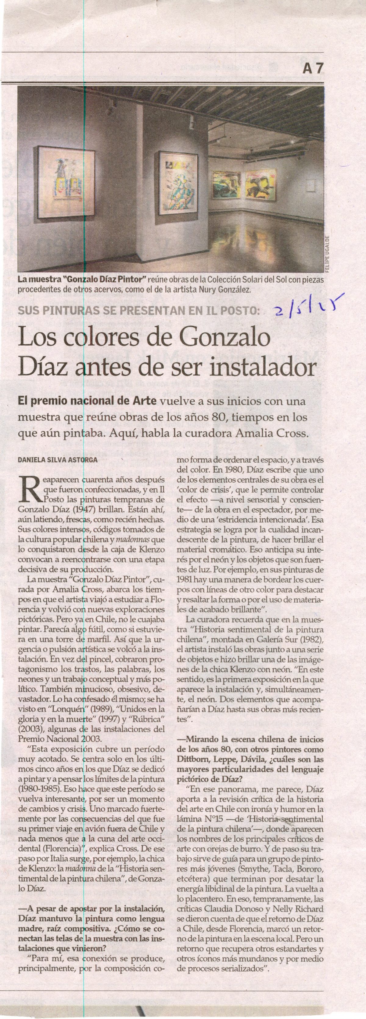 Prensa Gonzalo Díaz pintor